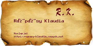 Répásy Klaudia névjegykártya